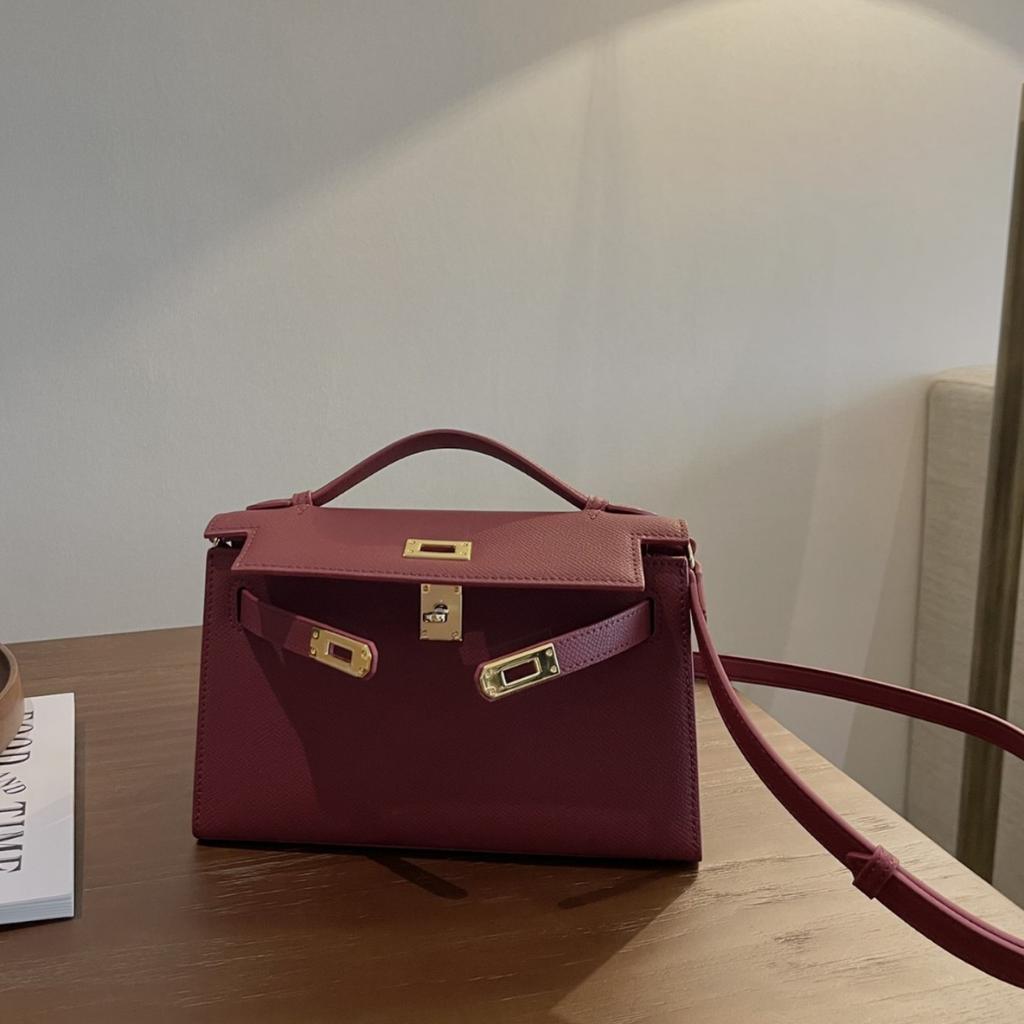 Klassische Mini Umhängetasche der ersten Generation Handtasche mit neuem Palmenmuster Hochwertige Einzel-Schulter-Umhängetasche Echtleder Damenhandtasche