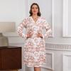 Dámské šaty s dlouhým rukávem a výstřihem do V, úzké, s potiskem inkoustu, plus size