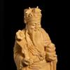 Arborvitae God of Wealth Ornament Wooden Handicrafts Creative Home Desktop Decoration Solid Wood Carving Holiday Gifts