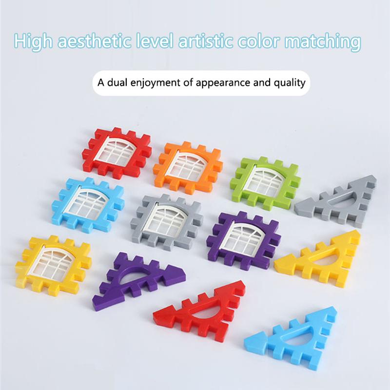 1 Set Puzzle Toy Colorful Window Opening Plastic Building  Stem Building  Colorful Interlocking Components