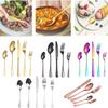 Elegant Gold-plated Stainless Steel Cutlery Set For Western Dining With Steak Knives Forks And Spoons
