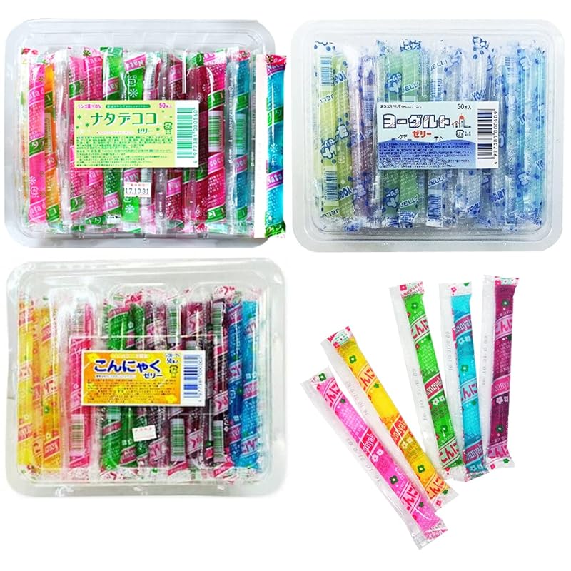 

[ 50 pieces x 3 box set ] Saka Seika Nata de coco jelly yogurt jelly konnyaku jelly Special deco sticker set ([ Assortment of 50 pieces each of 3