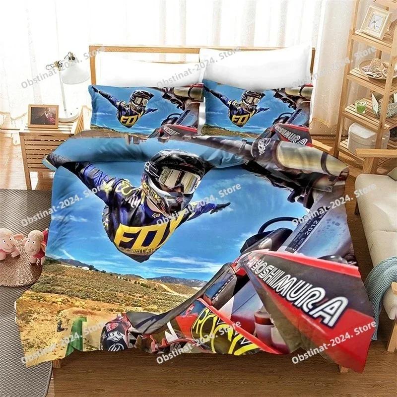 New Sand Motorcycle Extreme Sport 3d Printed Duvet Cover Sets with Pillowcase Twin Queen King Size Bedding Set for Home Textiles