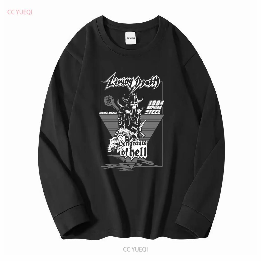NWT Living Death S/W Underground Musik T-Shirt Lang- oder Kurzarm Vintage Gewaschenes Oberteil Für Den Alltag Designer Kleidung