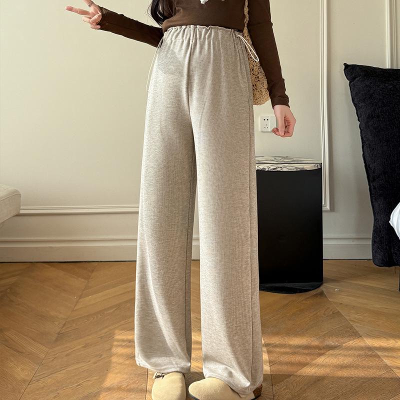 

2026 Spring Collection: Soft, Bouncy, High-Waisted Adjustable Drawstring Wide-Leg Postpartum Trousers 2 Extra Large бежевий