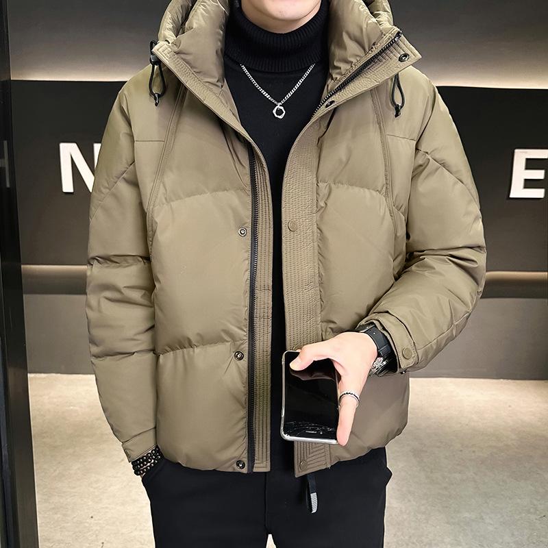 Men's Trendy Hooded Down Jacket: Warm, Casual Winter Outerwear