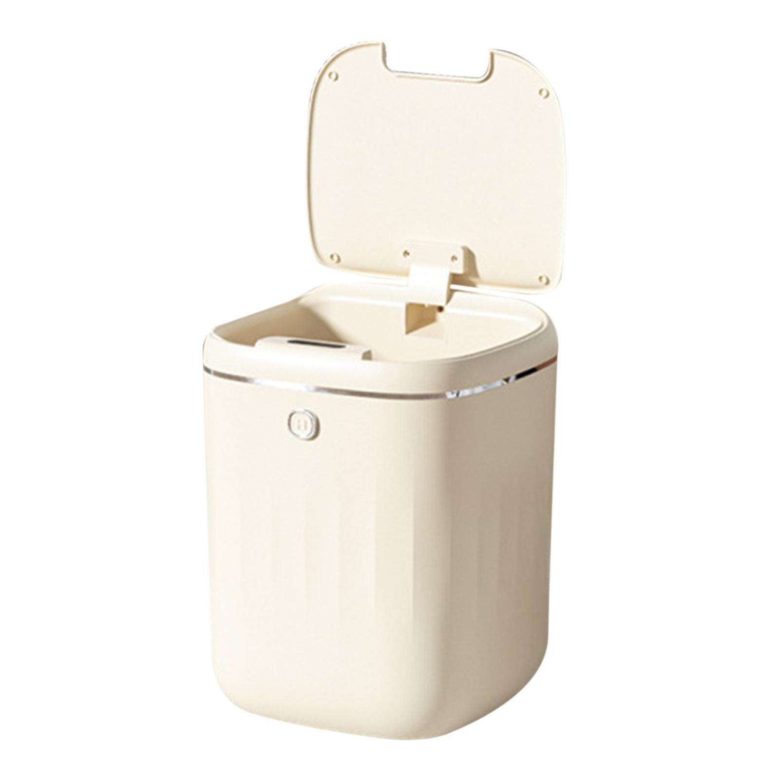 

Automatic Trash Can 20L Touchless Sensor Easy Clean PP Waterproof Electric Garbage Bin for Kitchen Bathroom Cream Gold Battery Model