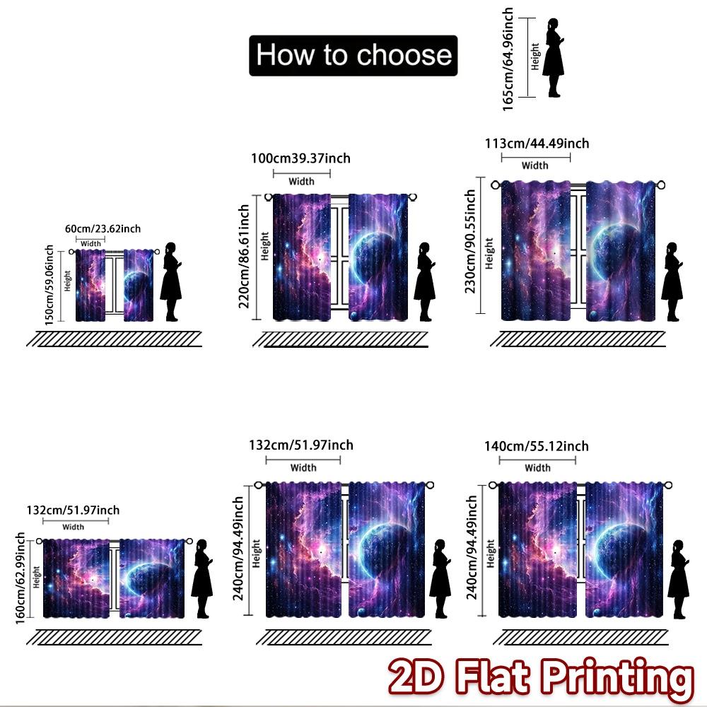 2D Flat Photography Backdrop Party Backdrop Colorful Cosmic Nebula 100% Polyester Family Party Decoration for Bedroom Wall