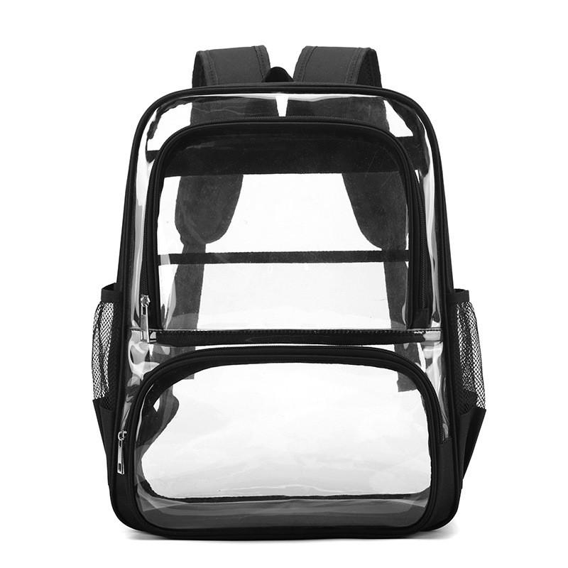 Pvc Clear School Backpack With Multiple Pockets Waterproof Design For Students