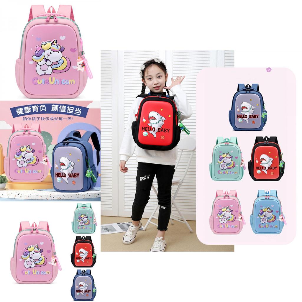 Cute Durable Canvas School Backpack For Kids With Fun Cartoon Patterns And Colors