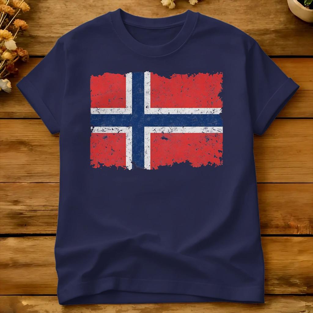 Harajuku Tshirt Beach Vintage Norway Flag Hipster T Shirts Cotton Tshirt For Adult Y2k Classic Short Sleeve Tops