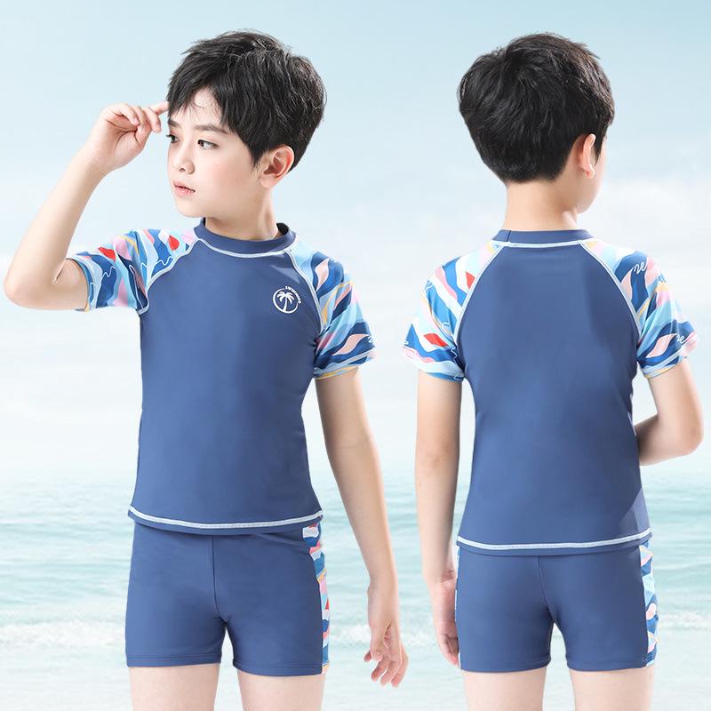 

Купальник для мальчиков 2025: Новая летняя коллекция, Профессиональная тренировочная экипировка для детей - Маленький, Средний, Большой XL павлин голубой