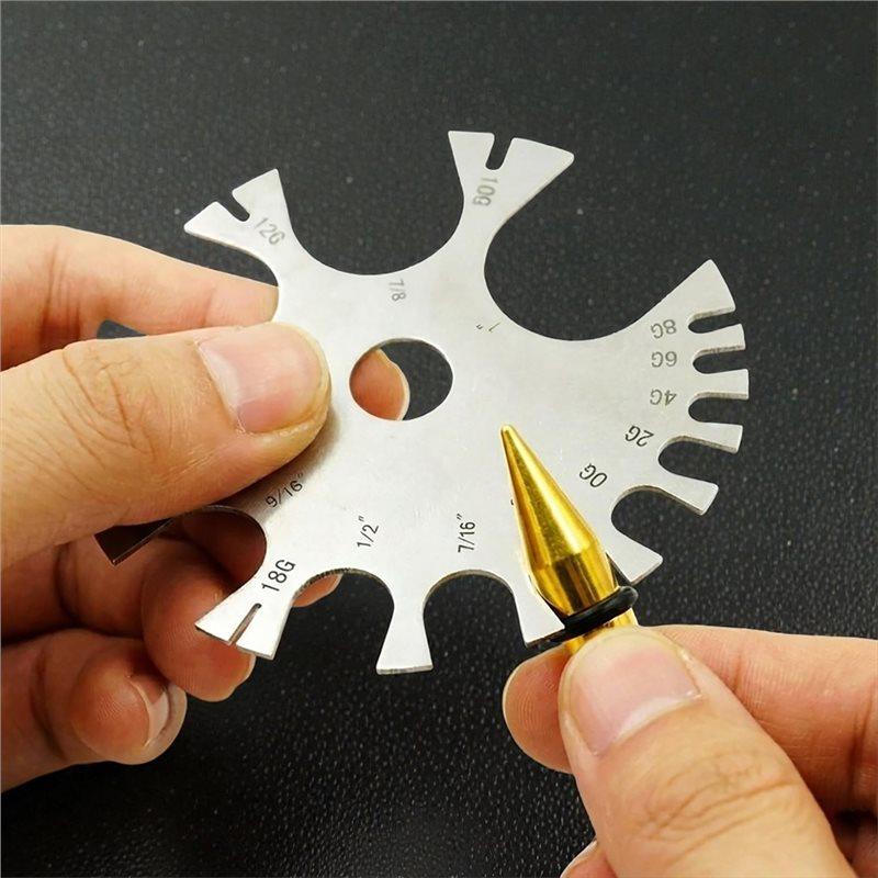 ABBP-For Body Jewelry For Body Jewelry Sizing Stainless Steel Piercing Gauge Measuring Tool For Body Jewelry Sizing