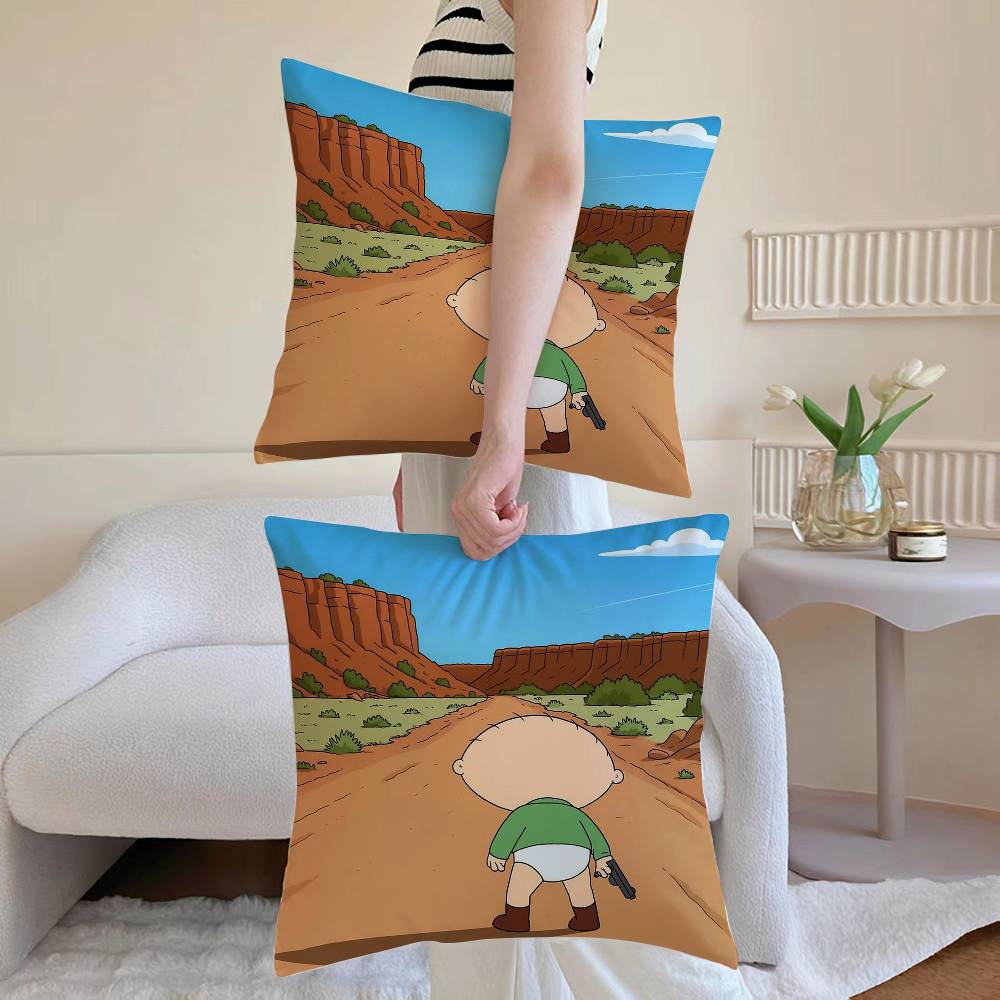 Cartoon F-families GuyS Pillow Case Sofa and Living Room Decorative Cushion Covers Dust-proof and Mite-proof Invisible Zipper