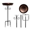 Retro Bird Bath for Outside Metal 5-Prong Stake Base with Bowl Decorative Birdbath Detachable Bird Feeder for Backyard Patio Decor