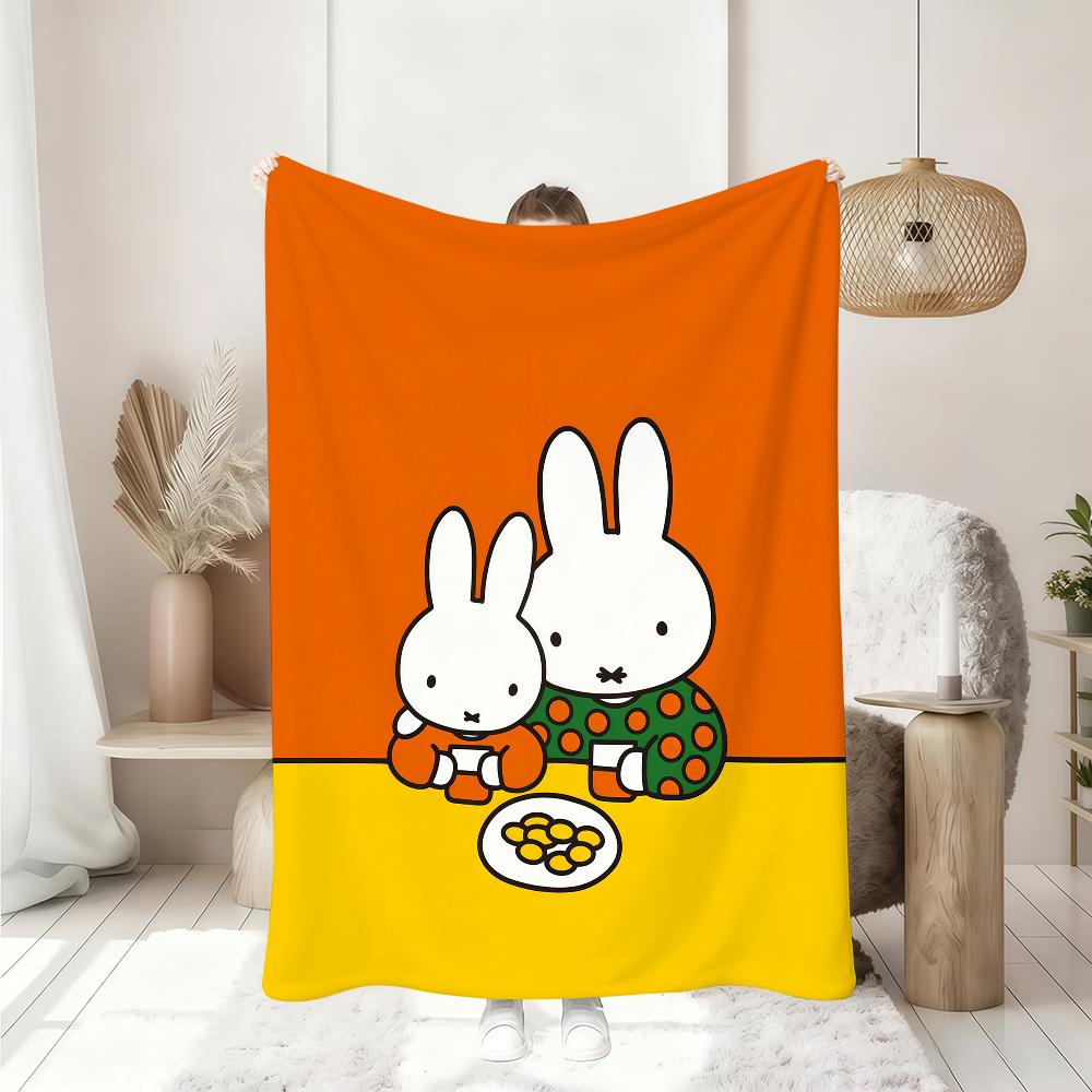 Kawaii M-MiffyS Blanket Soft Throw Blanket for Home Bedroom Bed Sofa Picnic Travel Office Rest Cover Blanket Gift