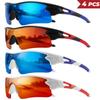 4PCS New Fashion Colorful Sports Sunglasses - One-Piece Wraparound Lens UV400 for Running Cycling Outdoor 7