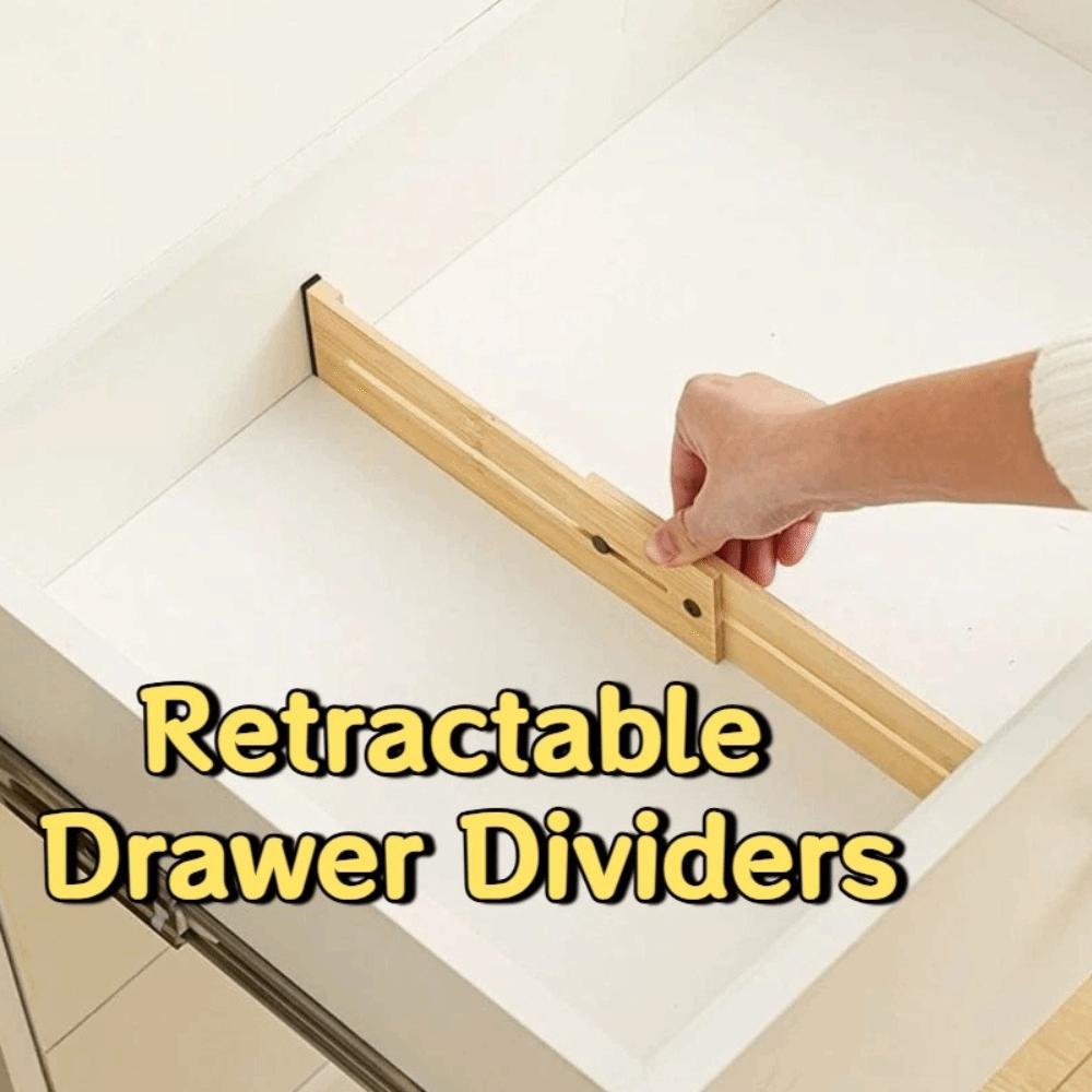 Creative Retractable Drawer Dividers Bamboo Adjustable Partition Board  Dresser