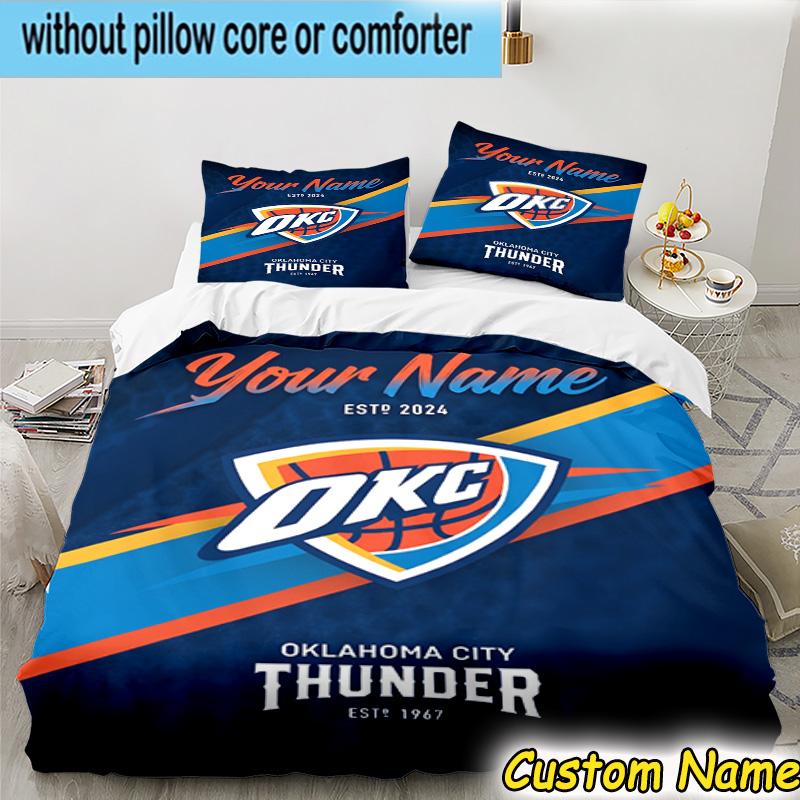 3pcs Custom Name Oklahoma Sports Team Bedding Set Includes 1 Duvet Cover & 2 Pillowcases for All Seasons Dormitory Home Decor Christmas gifts