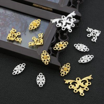 10Pcs Chinese Antique Accessories Alloy Multiholes Connection Slice For Jewelry Making DIY Hair Sticks Charm Decoration