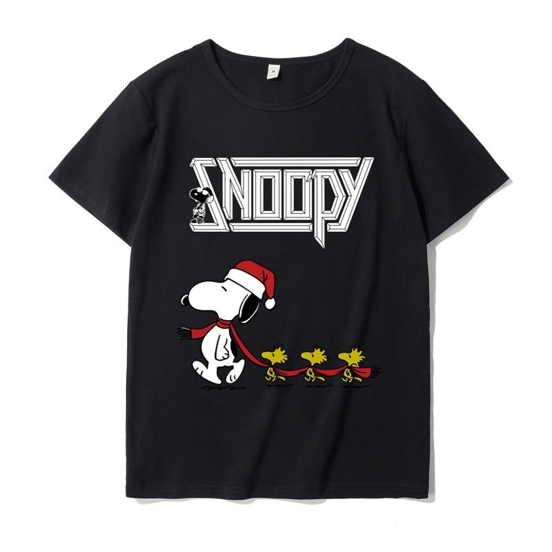 Classic Snoopy Cotton Men's Women's T-shirt Snoopy Cartoon Printed Summer Fashion Casual Comfortable Top Street Clothing
