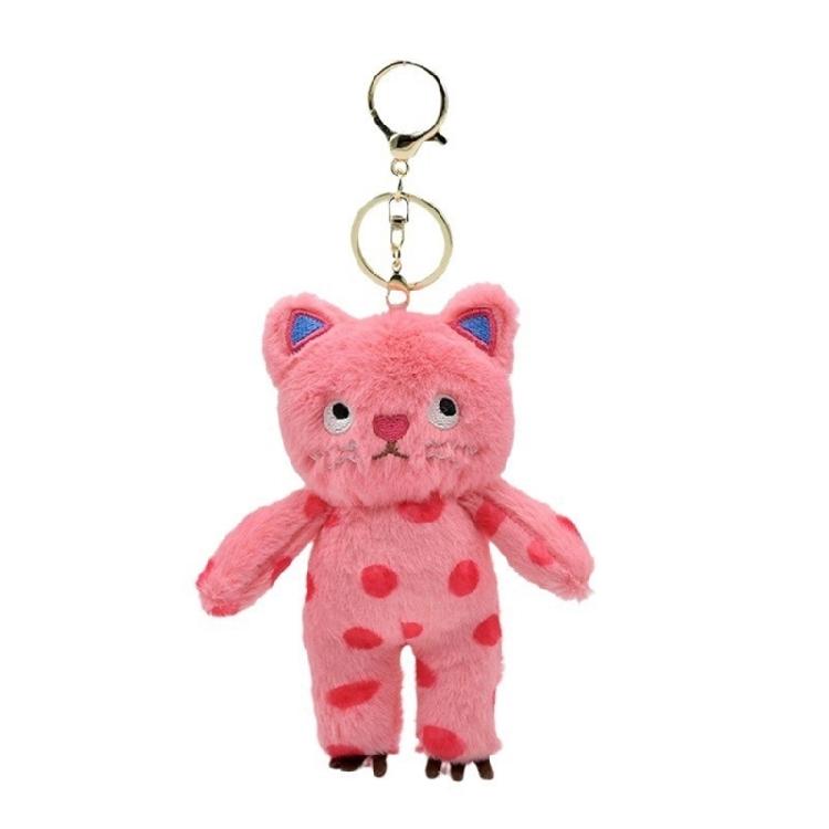 Kreslený plyšový mačací prívesok na kľúče Bezradný bezmocný mačací prívesky Dekorácia dámskej tašky