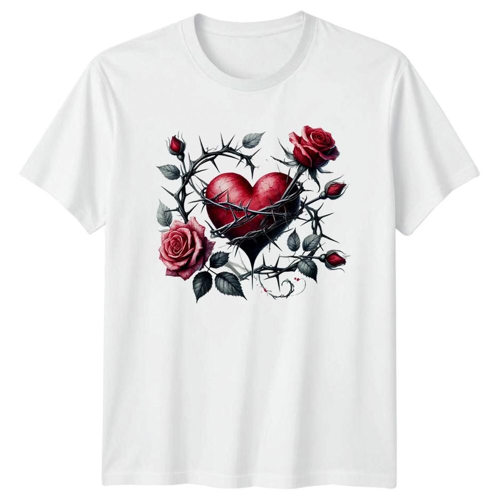 Roses Heart Thorns Unisexs TShirt Unisexs Tee Graphic Unisex Top S