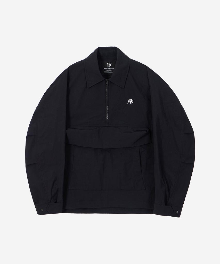 Kalapatthar Nylon Taslan Half Zip-Up Anorak Jacket - Black