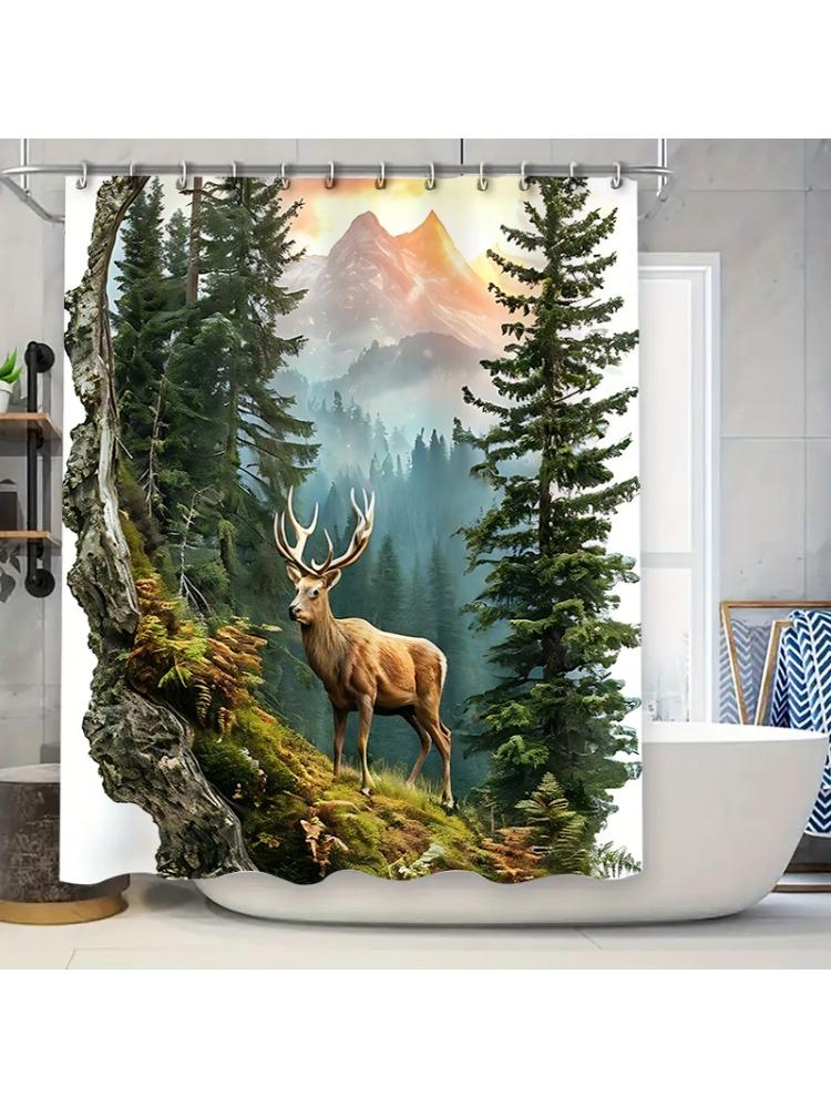 

Cute Sleeping Cat on Fence Waterproof Shower Curtain Heat Resistant Machine Washable Non-Transparent 180x180cm 90X180cm(35x70in)