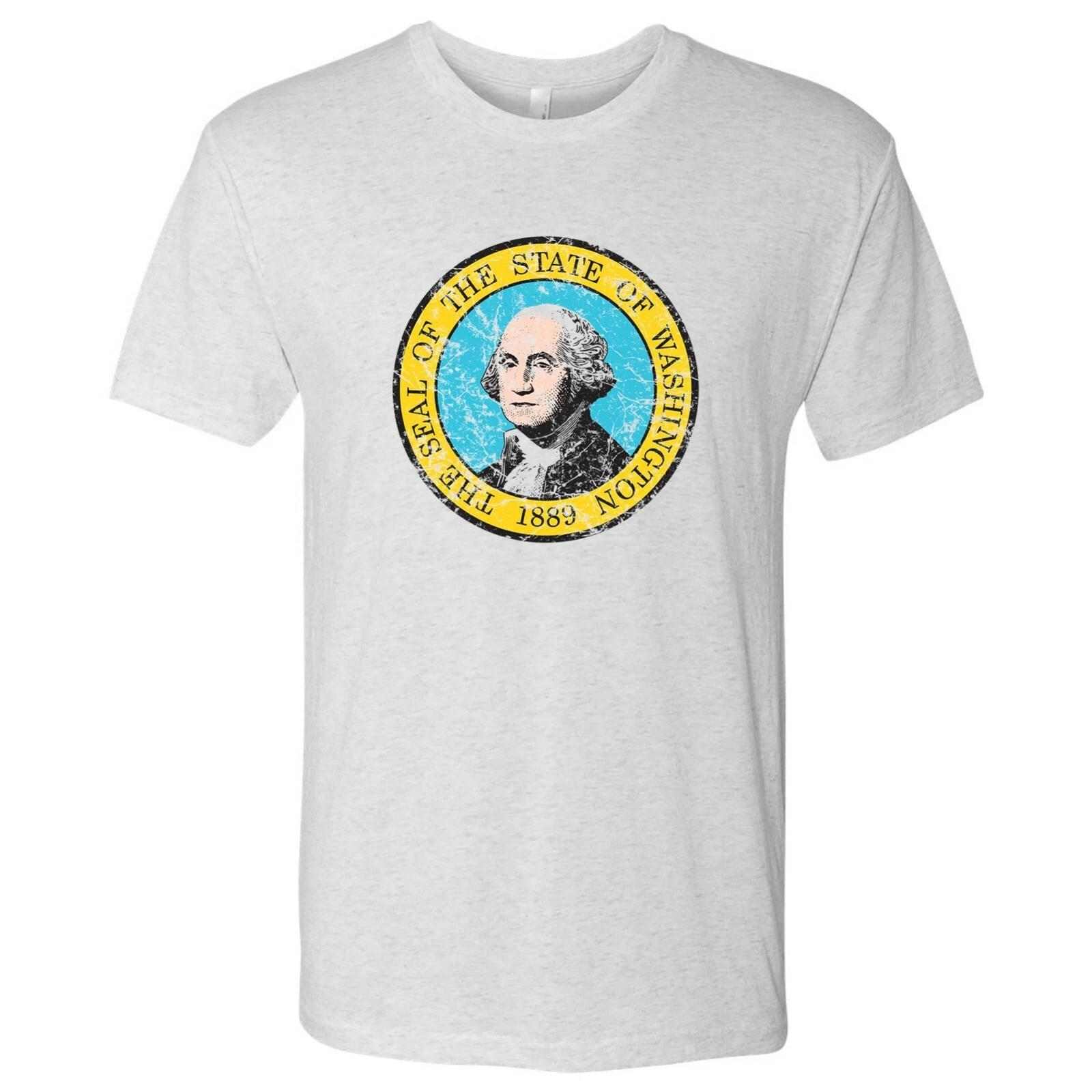 Washington Flag - State Pride Triblend Mens T-Shirt - Heather White 2XL