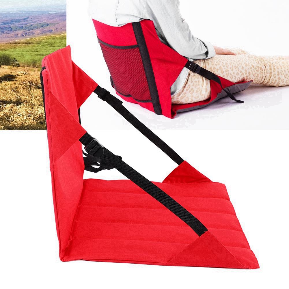 Portable Moistureproof Picnic Mat Outdoor Camping Beach Stadium Folding Seat Cushion Black