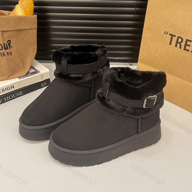 Fashion Fashion Warm Casual Thick Bottom Snow Boots for Women's 2025 New Winter Soft Soled Comfortable Non Slip Short Tube Cotton Boots