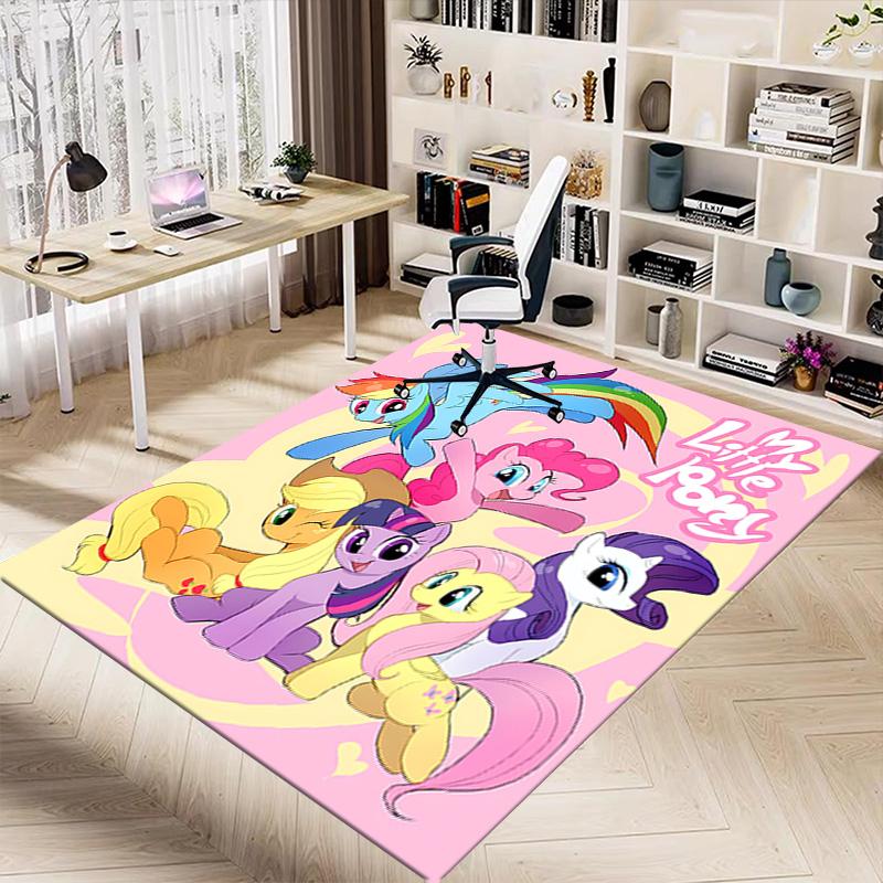 1pc Little Pony Friendship Carpet for Playroom Bedroom Living Room Sofa Home Decor,kids Game Area Rug Non-slip Floor Mat Y72995
