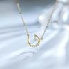 FANCIME 18K Gold Diamond Moon Necklace for Crescent Perfect for Gift Wrapping Included Women, Moon, Lab-Grown Diamonds, Mother's Day, Christmas,