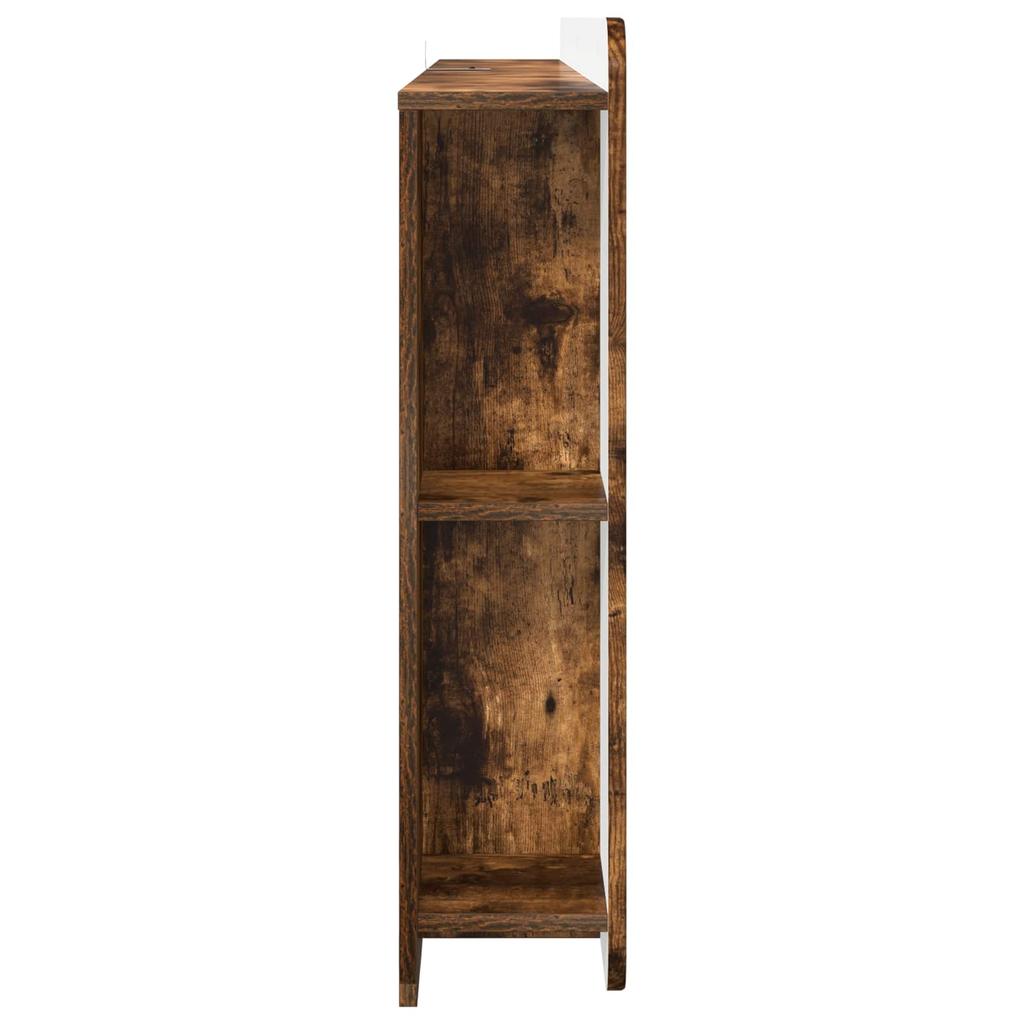 Headboard Cabinet with Storage Smoked Oak Wood Based Material