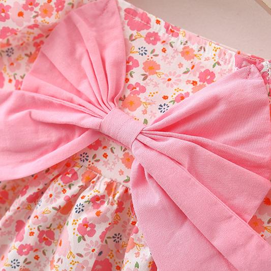 Children's Dress Summer New Product Baby Girl Small Floral Short Sleeve Dress Princess Skirt