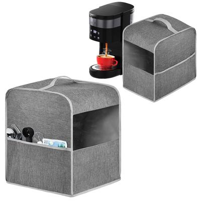 Funda Antipolvo para Cafetera con Ventana Transparente y Bolsillo Lateral de Almacenamiento Protector de Poliéster para Electrodomésticos de Cocina