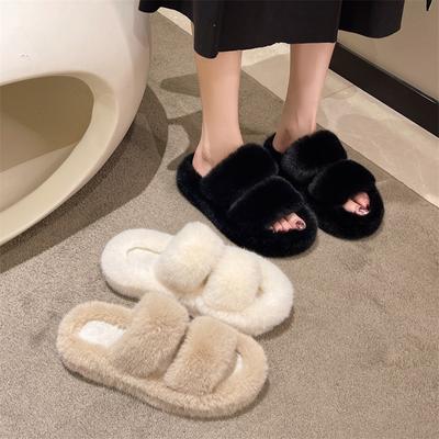 2024 2024 Invierno Zapatillas Casuales de Casa para Mujer Zapatos Esponjosos Zapatillas con Diseño Cruzado Zapatillas Suaves Cálidas de Felpa Otoño Zapatos de Mujer