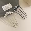 Fashion Metal U-Shaped Hair Stick Women Elegant Simple Pearl Hair Clip Pins Rhinestone Hairpin Headwear Hair Accessories Gifts