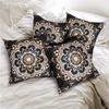 1Pc Black Gold Mandala Cushion Cover, Boho Intricate Floral Throw Pillow Case, Aesthetic Home Decor For Sofa Bedroom Living Room
