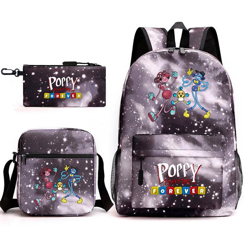 Poppy's Game Time Starry Sky Elementary School Bag Nightmare Animal Large Capacity Backpack Three-piece Set