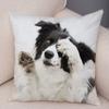 Printed Pet Animal Cushion Cover Scotland Border Collie Soft Plush Pillowcase Decor Cute Dog Pillow Case for Sofa Car