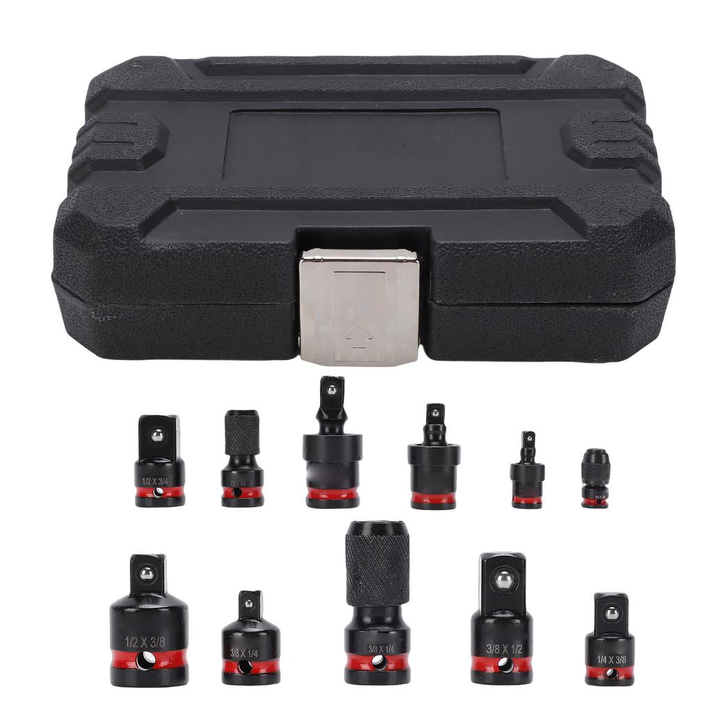 11Pcs Impact Socket Adapter Set Drill Adapters Extensions 1 4 3 8 1 2in Drive CR V CR MO Steel Ball Detent for Car Home