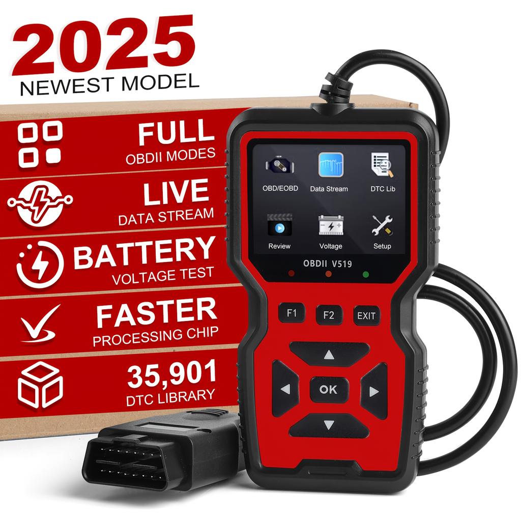 Obd2 Diagnostic Scanner Tool - Engine Fault Code Reader for All Cars Since 1996, with Real-Time Data Stream,Code Erase Function