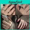 Elegant Korean Style Irregular Double Layer Copper Ring For Women Adjustable Chic Fashion