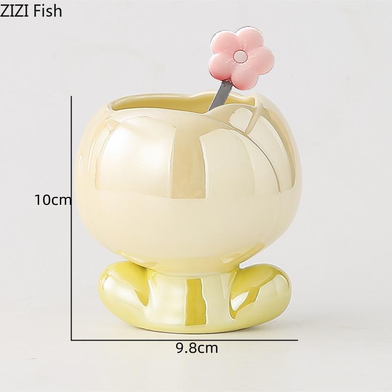Kreative Tulpen Tasse Zuhause Frühstück Milchbecher Büro Keramik Wasserbecher Café Nachmittagstee Latte Kaffeetasse Festival Geschenk