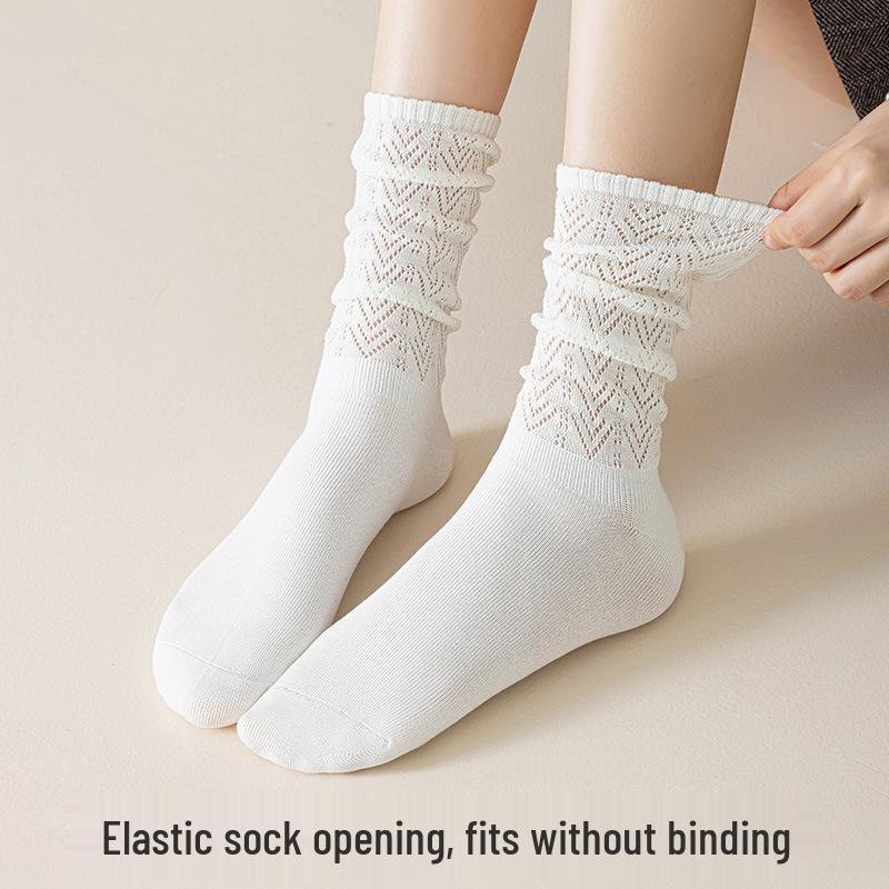 Women's College Style Mid-Calf Cotton Socks - Autumn/Winter Collection