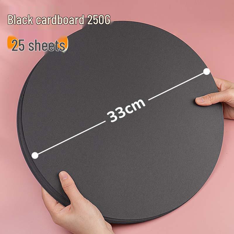 Yuanhao Double-Sided White and Black Cardstock: 21/25/29/36CM Circular Craft Paper for Painting and Handmade Projects.
