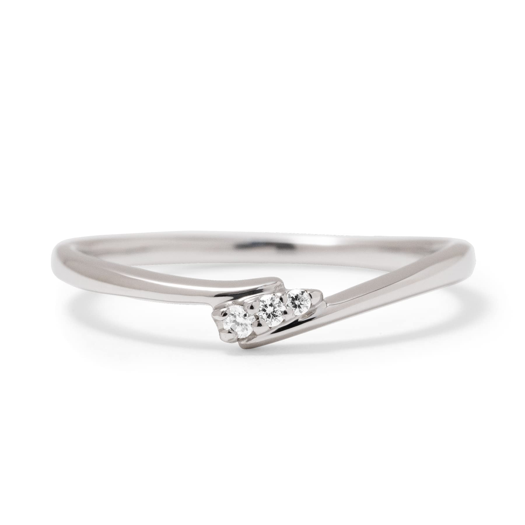 

LEGAN White Gold Diamond Ring 9 Wedding Ring K10WG Wedding Ring Women Made in Japan No.