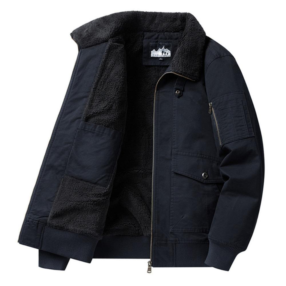 Winter Fashion Turndown Collar Jacket Man Bomber Jacket Mens Windbreaker Thicken Jackets Coat Men's Clothing Casual Jacket